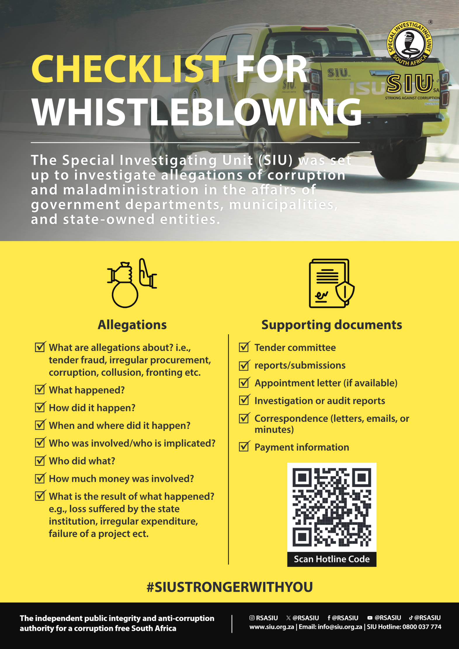 Checklist for whistleblowing page 1