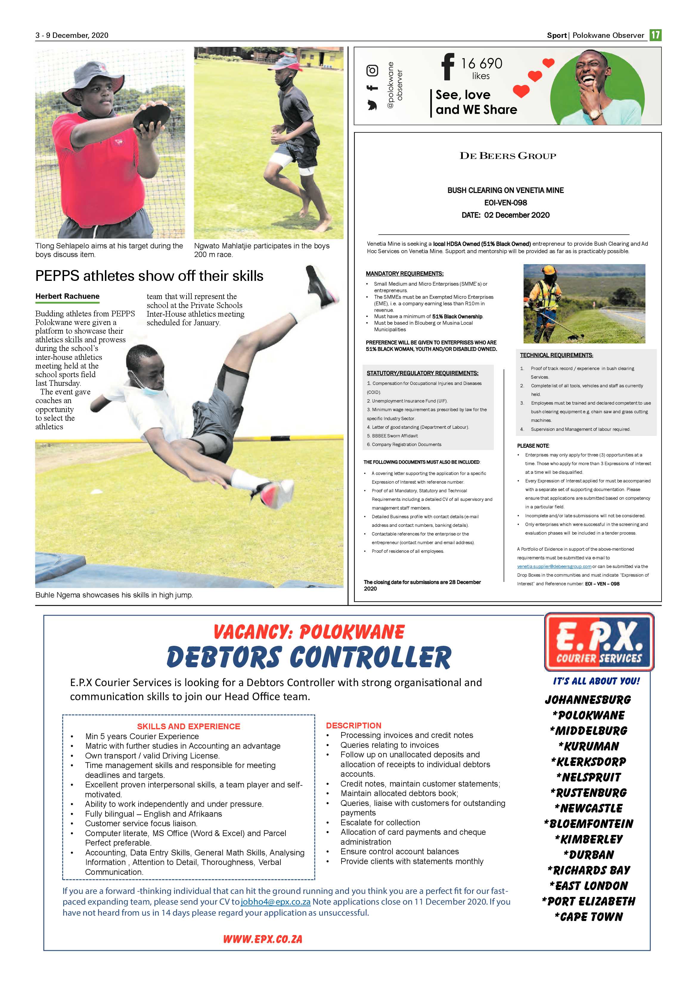 Polokwane Observer 3 December 2020 page 17