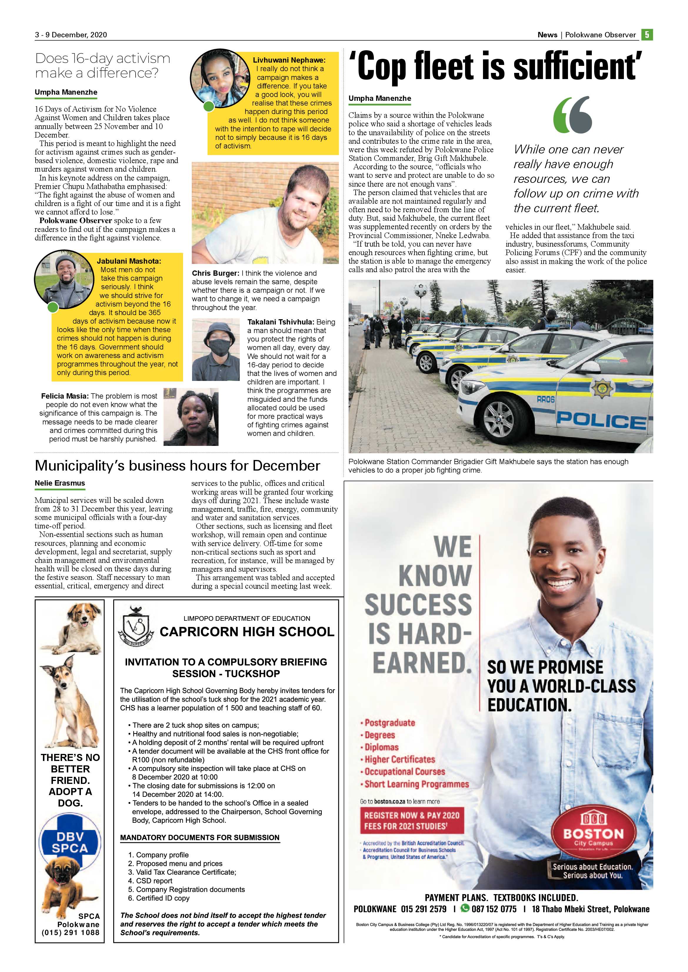 Polokwane Observer 3 December 2020 page 5