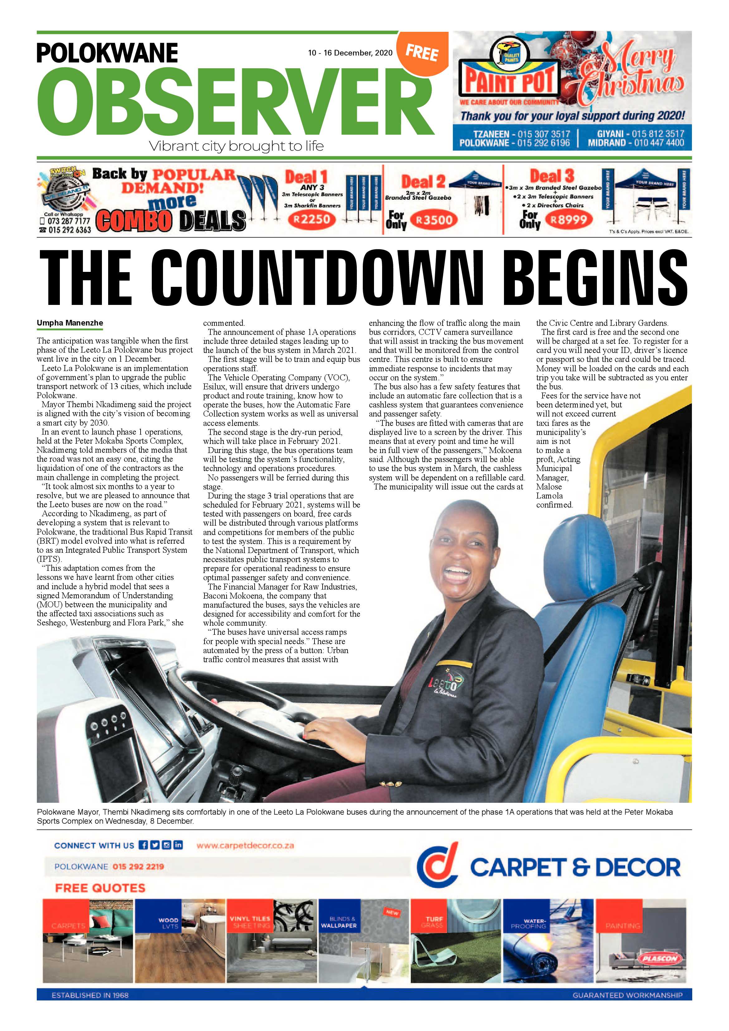 Polokwane Observer 10 December 2020 page 1