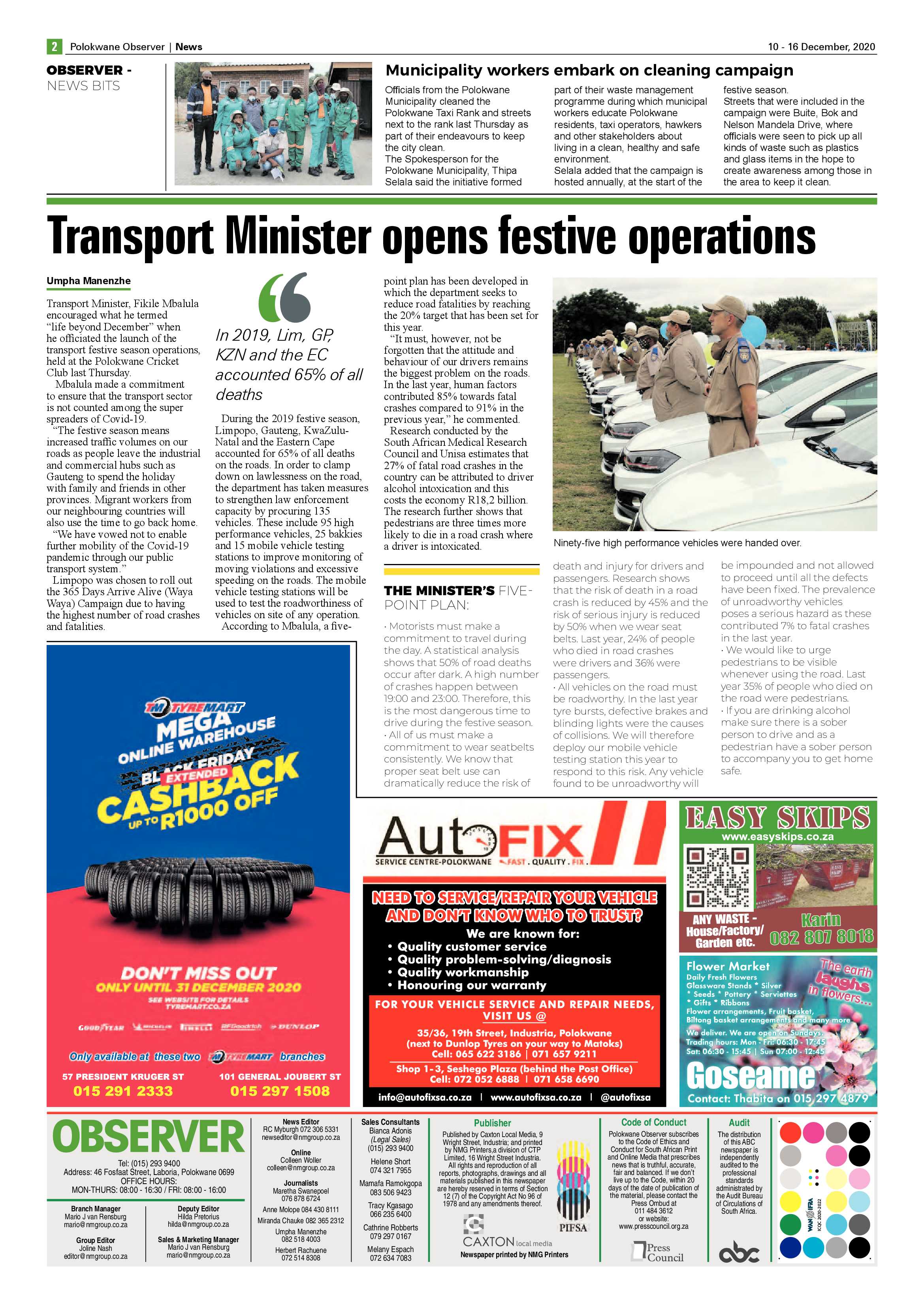 Polokwane Observer 10 December 2020 page 2