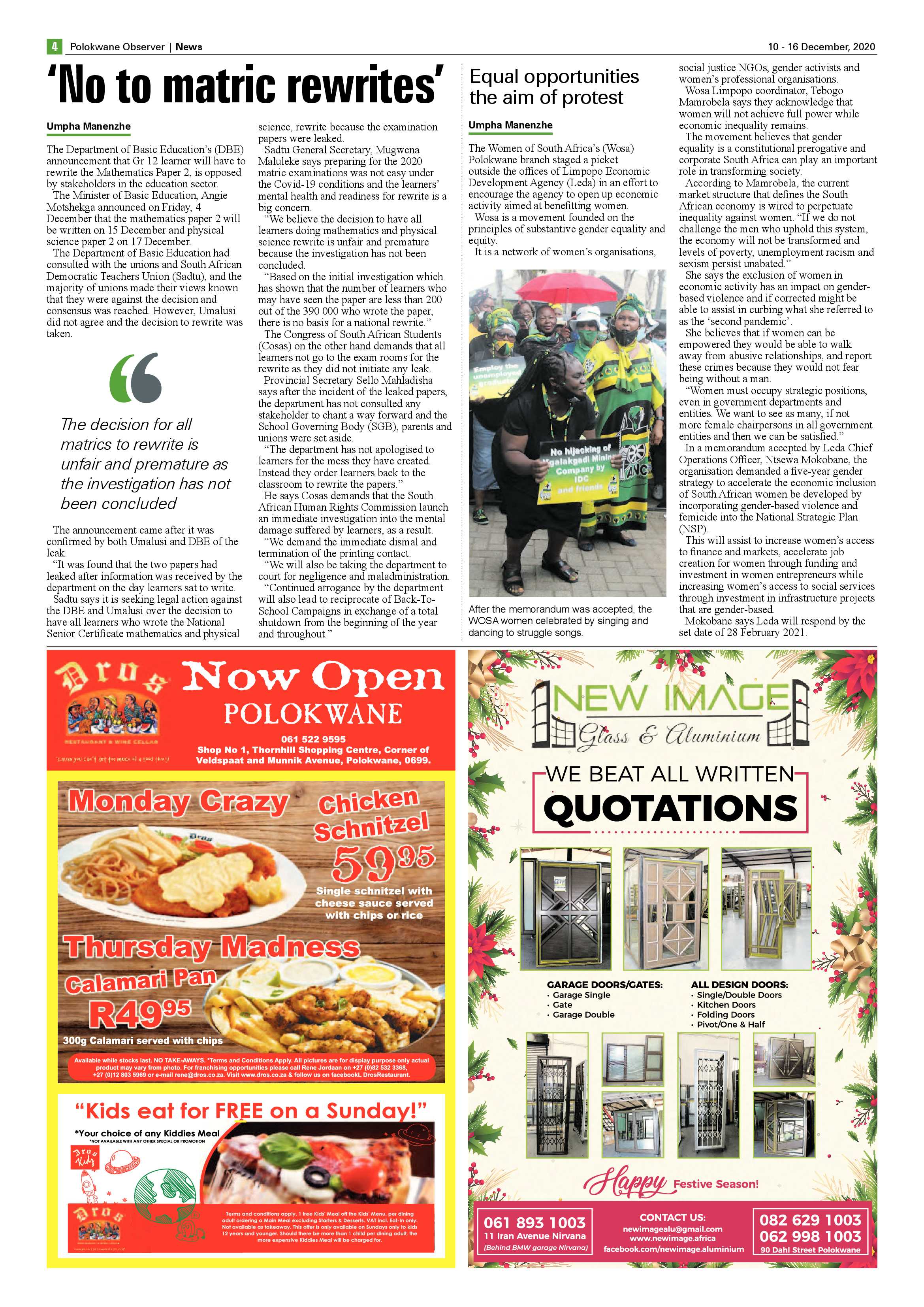Polokwane Observer 10 December 2020 page 4