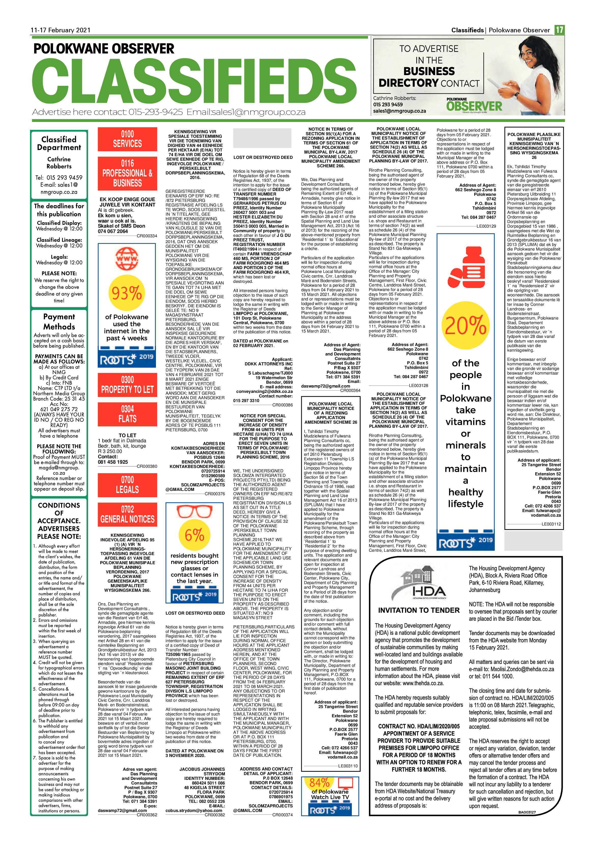 Polokwane Observer 11 February 2021 page 17