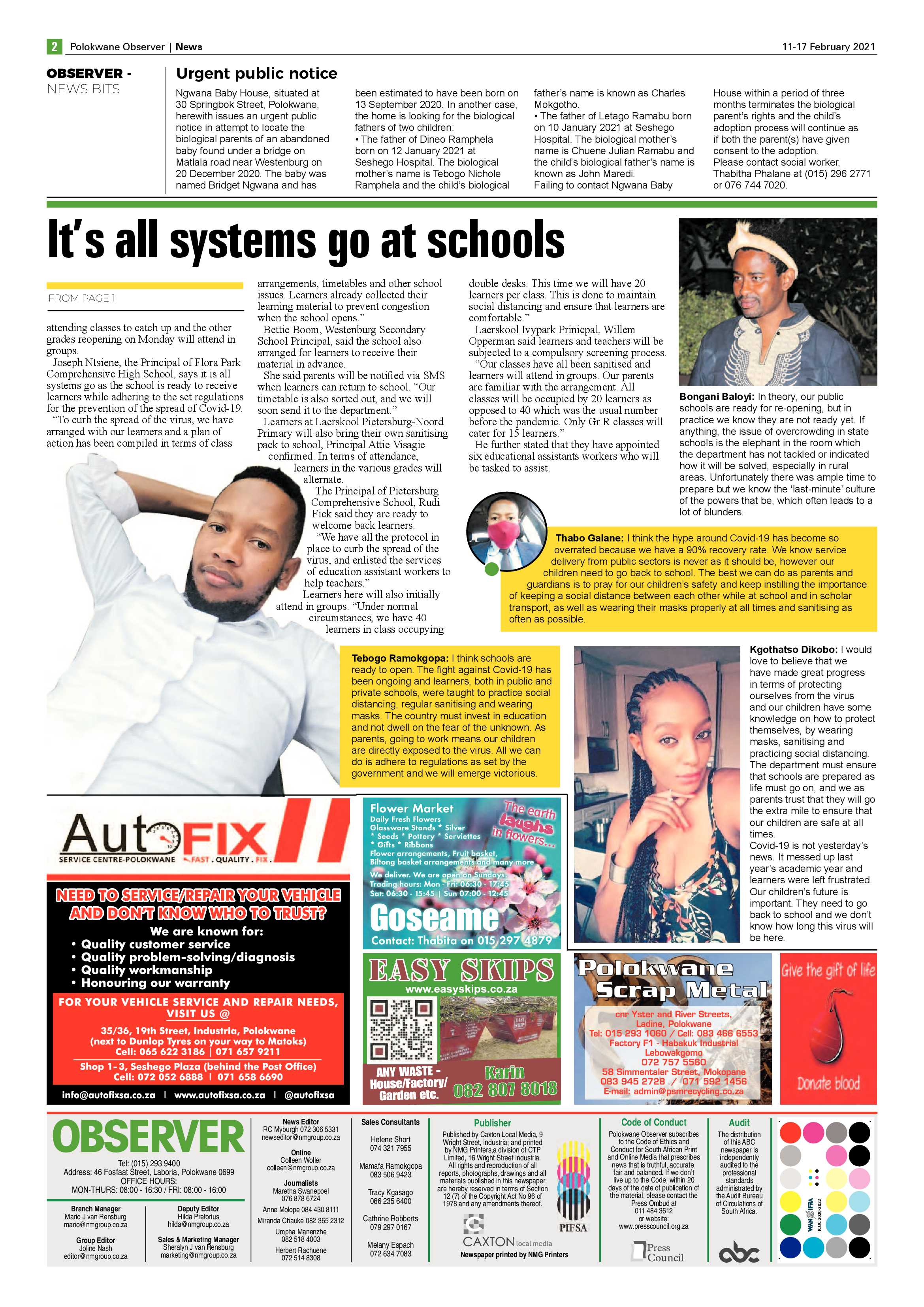 Polokwane Observer 11 February 2021 page 2