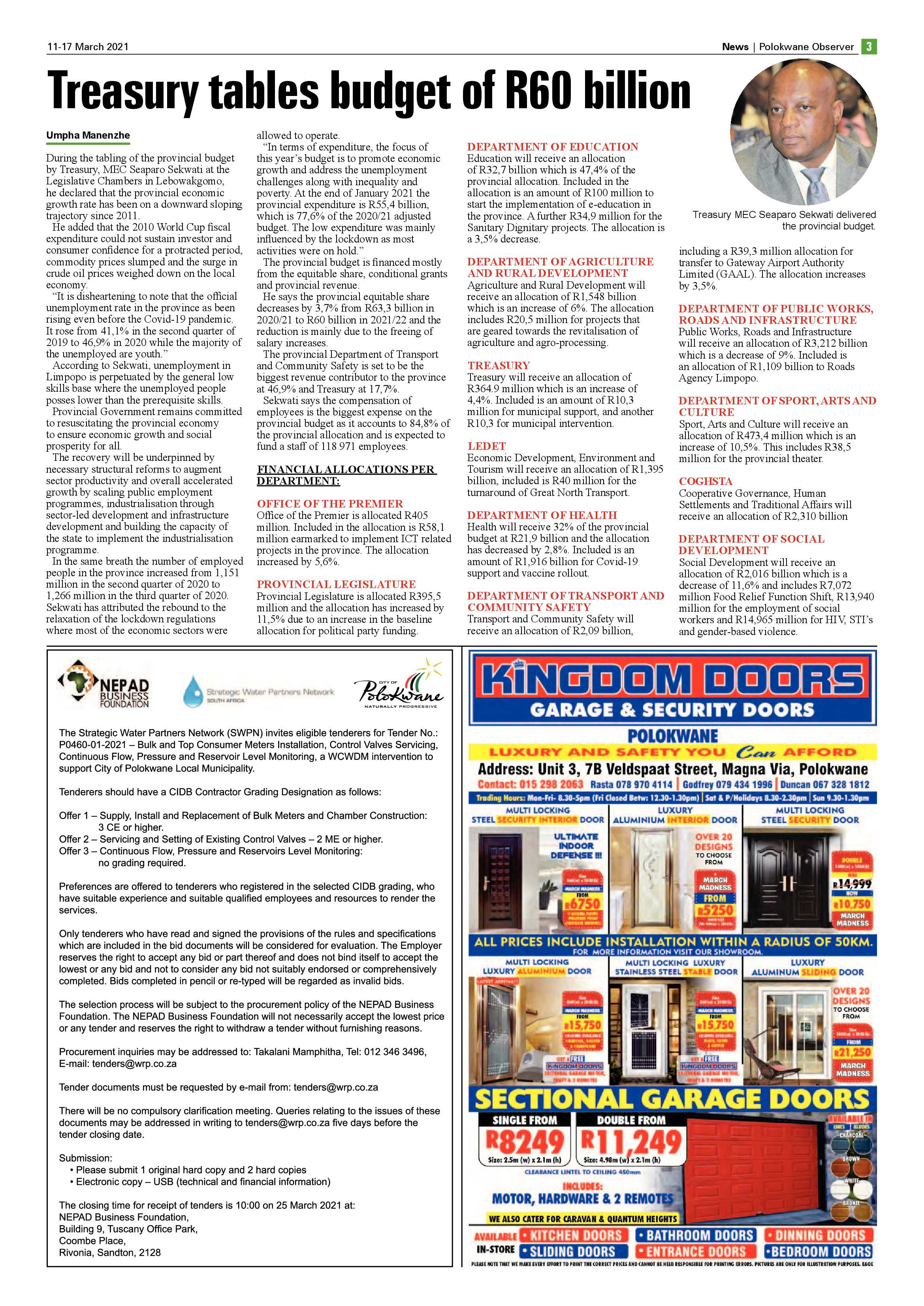 Polokwane Observer 11 March 2021 page 3