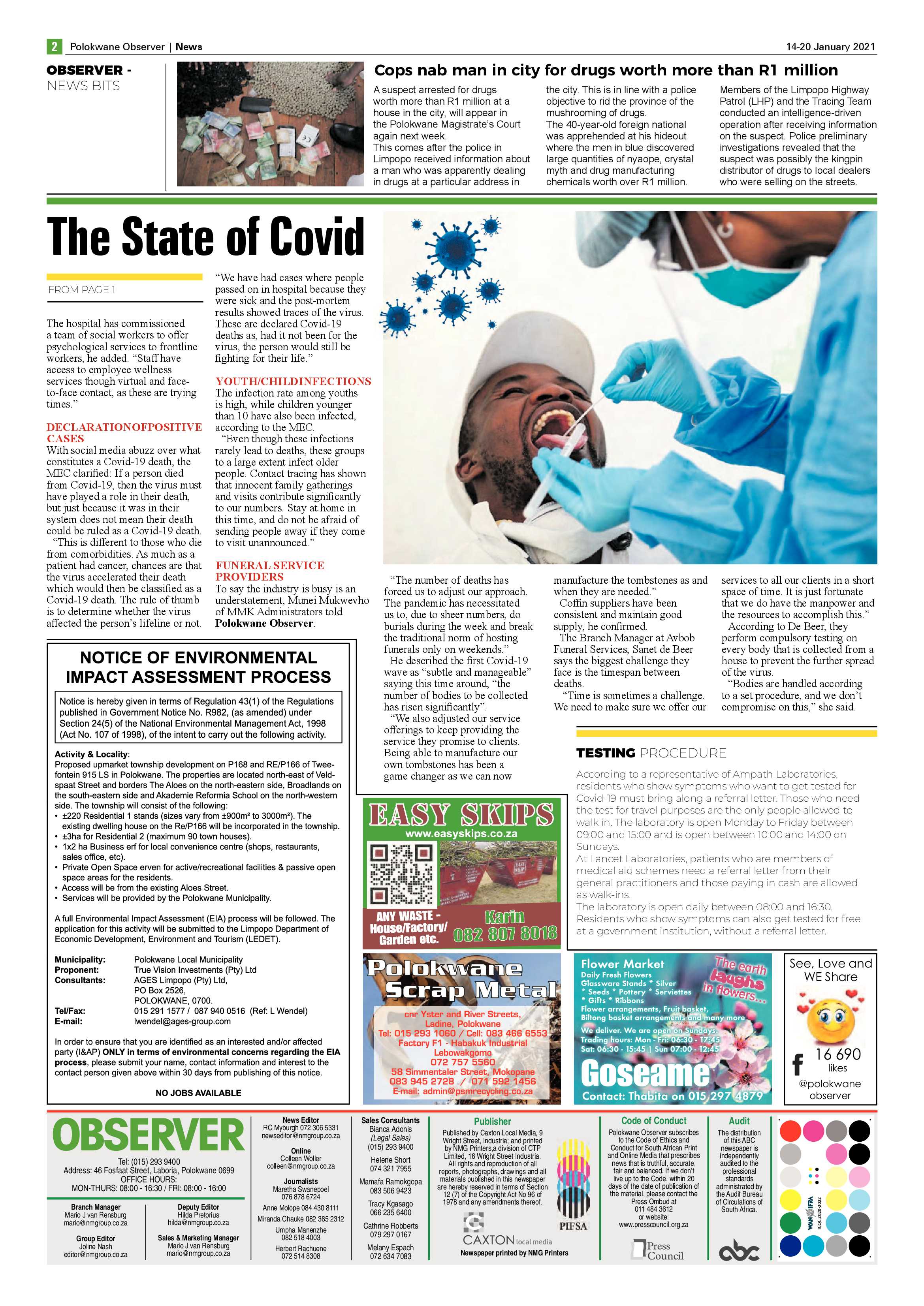 Polokwane Observer 14 January 2021 page 2