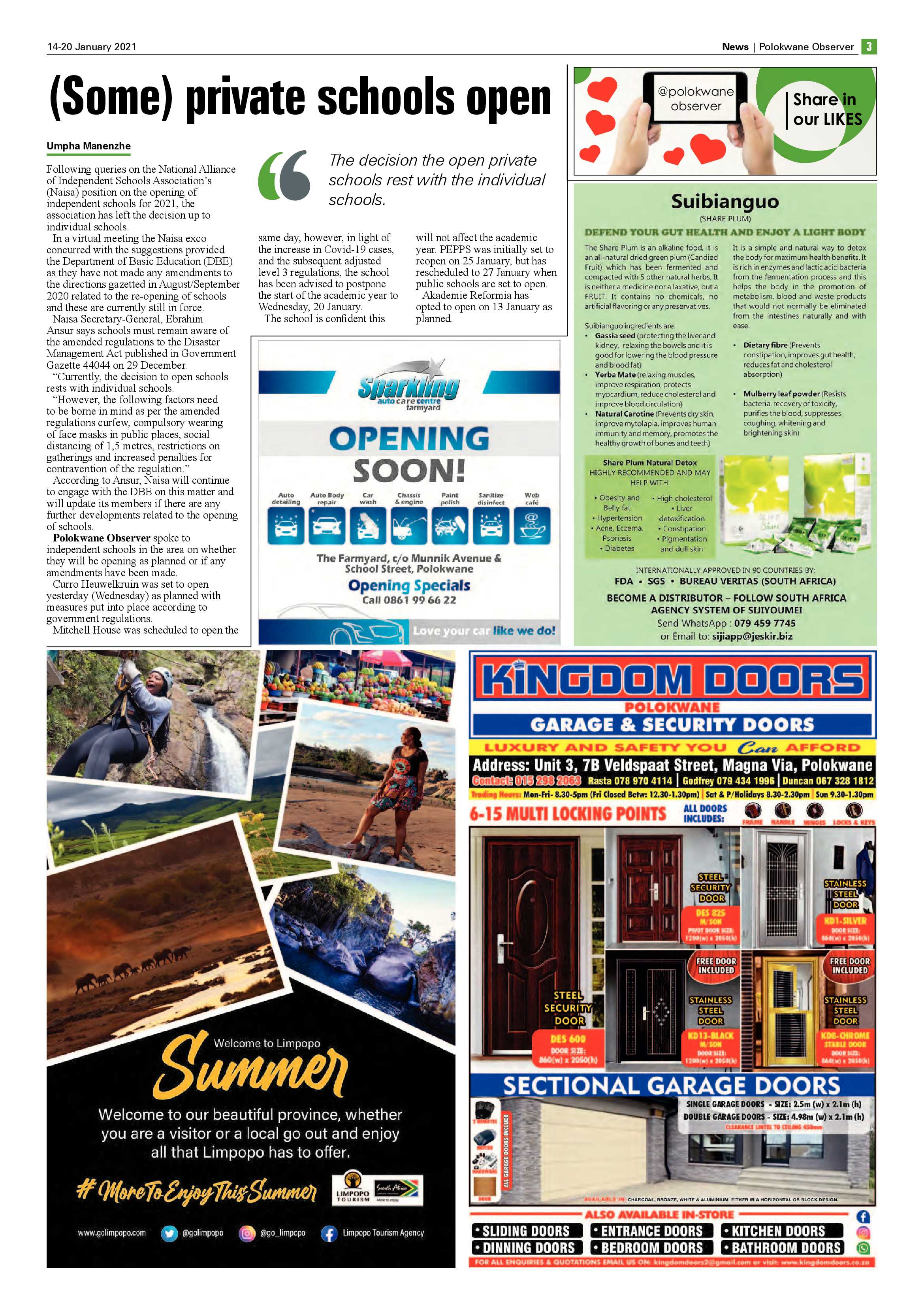 Polokwane Observer 14 January 2021 page 3