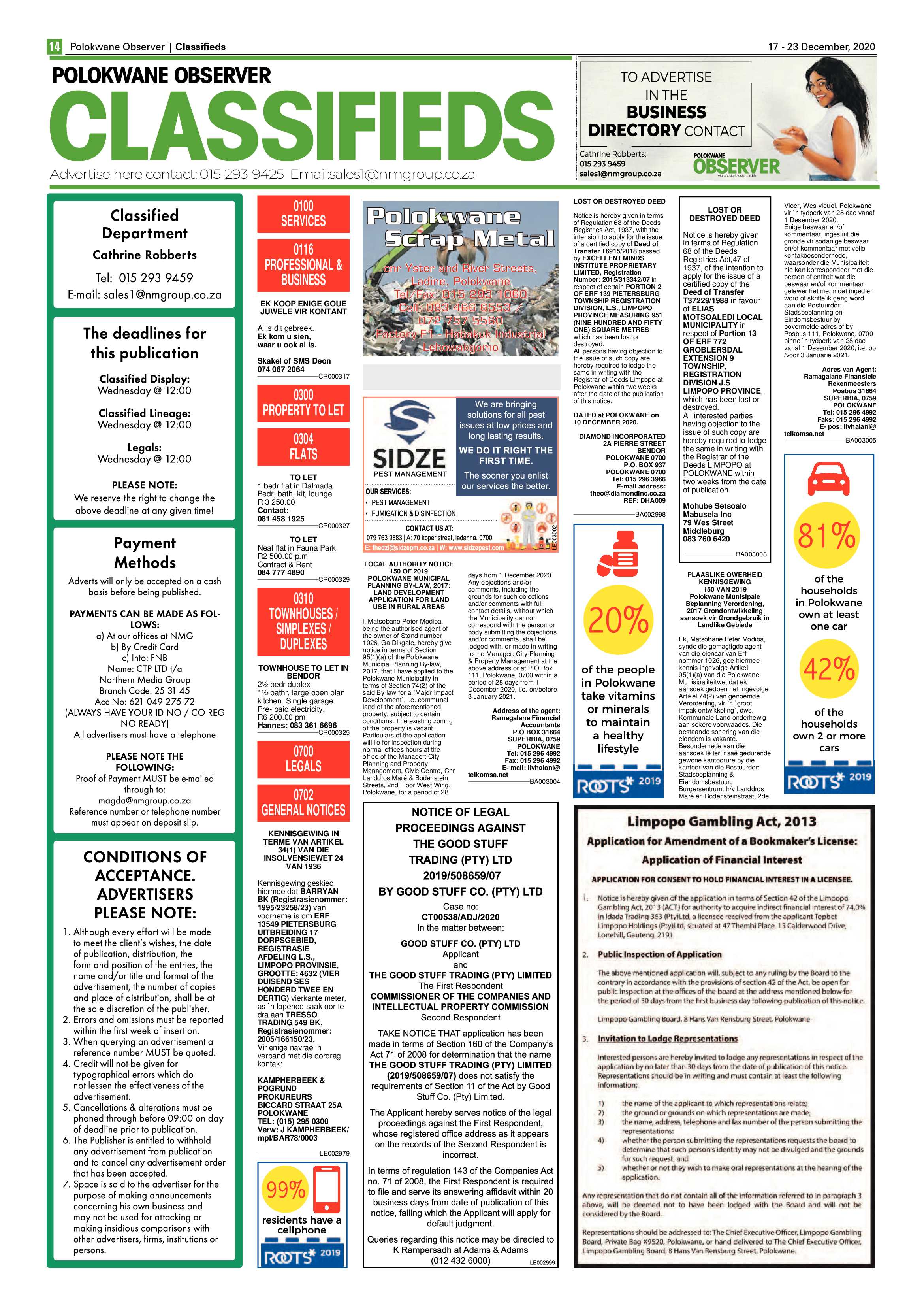 Polokwane Observer 17 December 2020 page 14