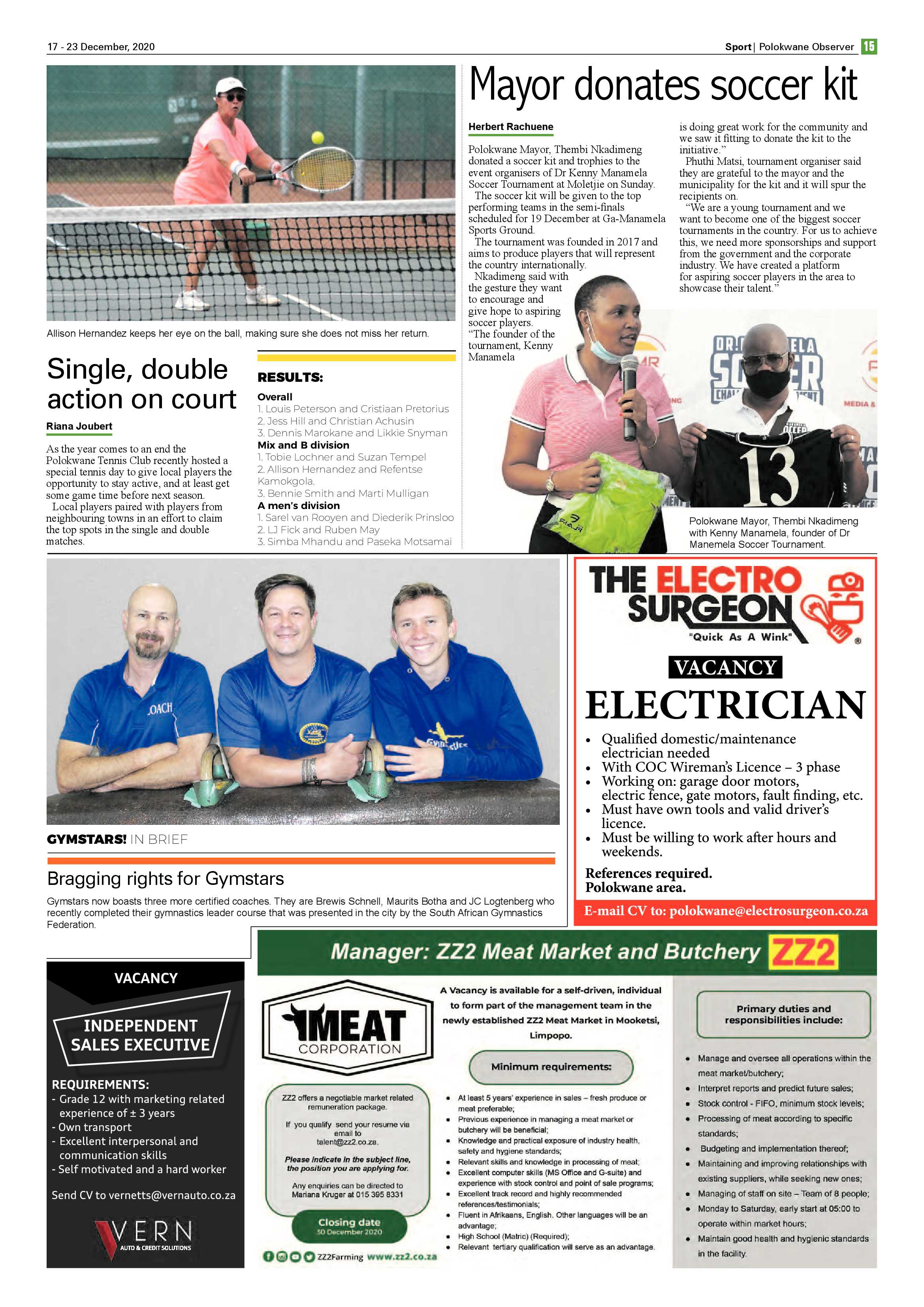 Polokwane Observer 17 December 2020 page 15
