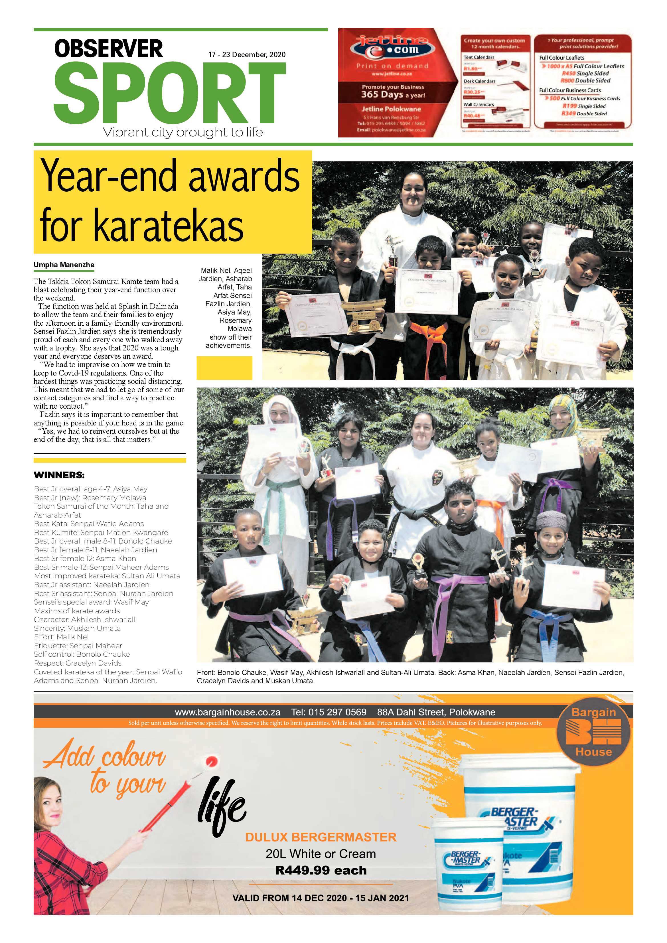 Polokwane Observer 17 December 2020 page 16
