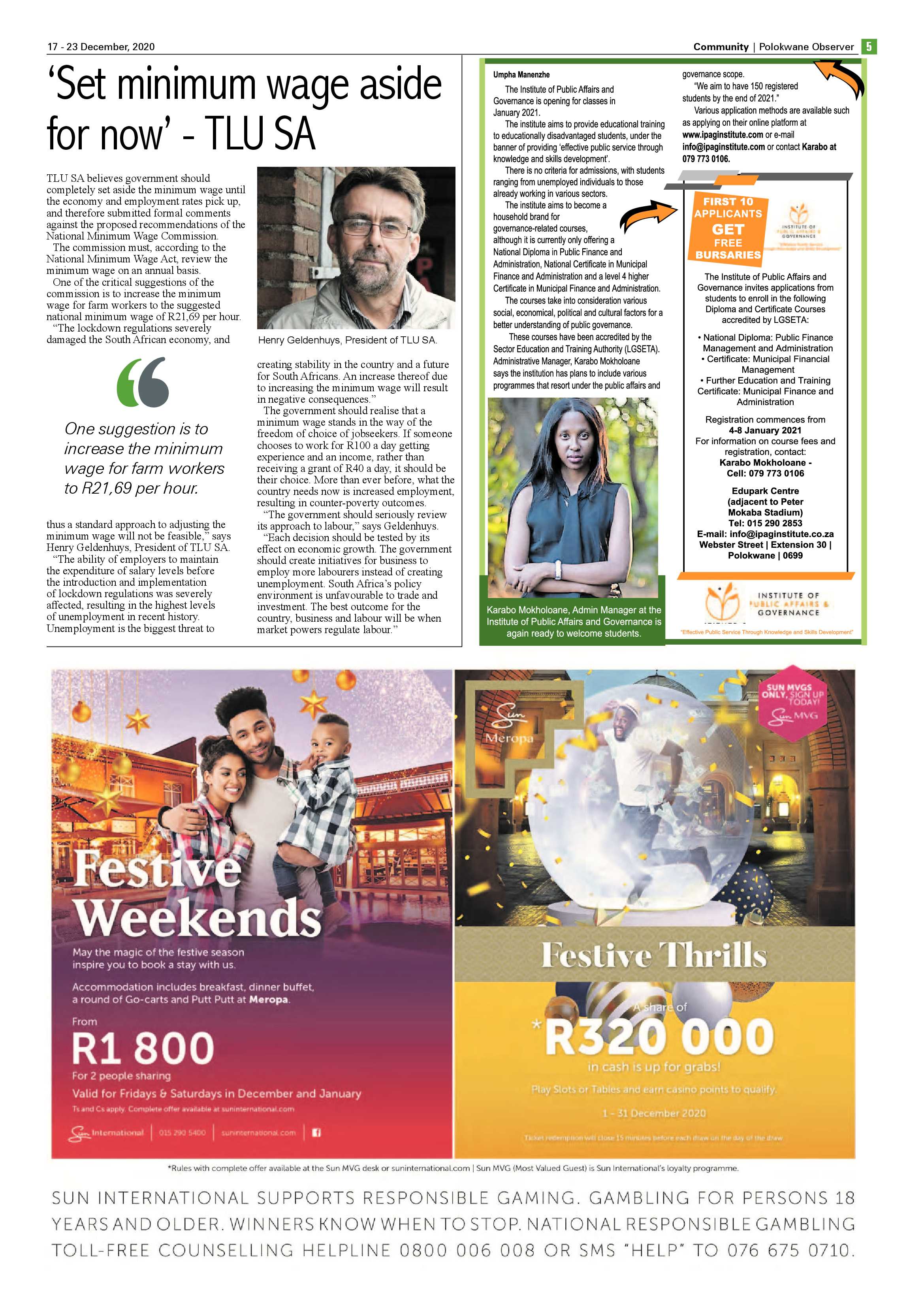 Polokwane Observer 17 December 2020 page 5