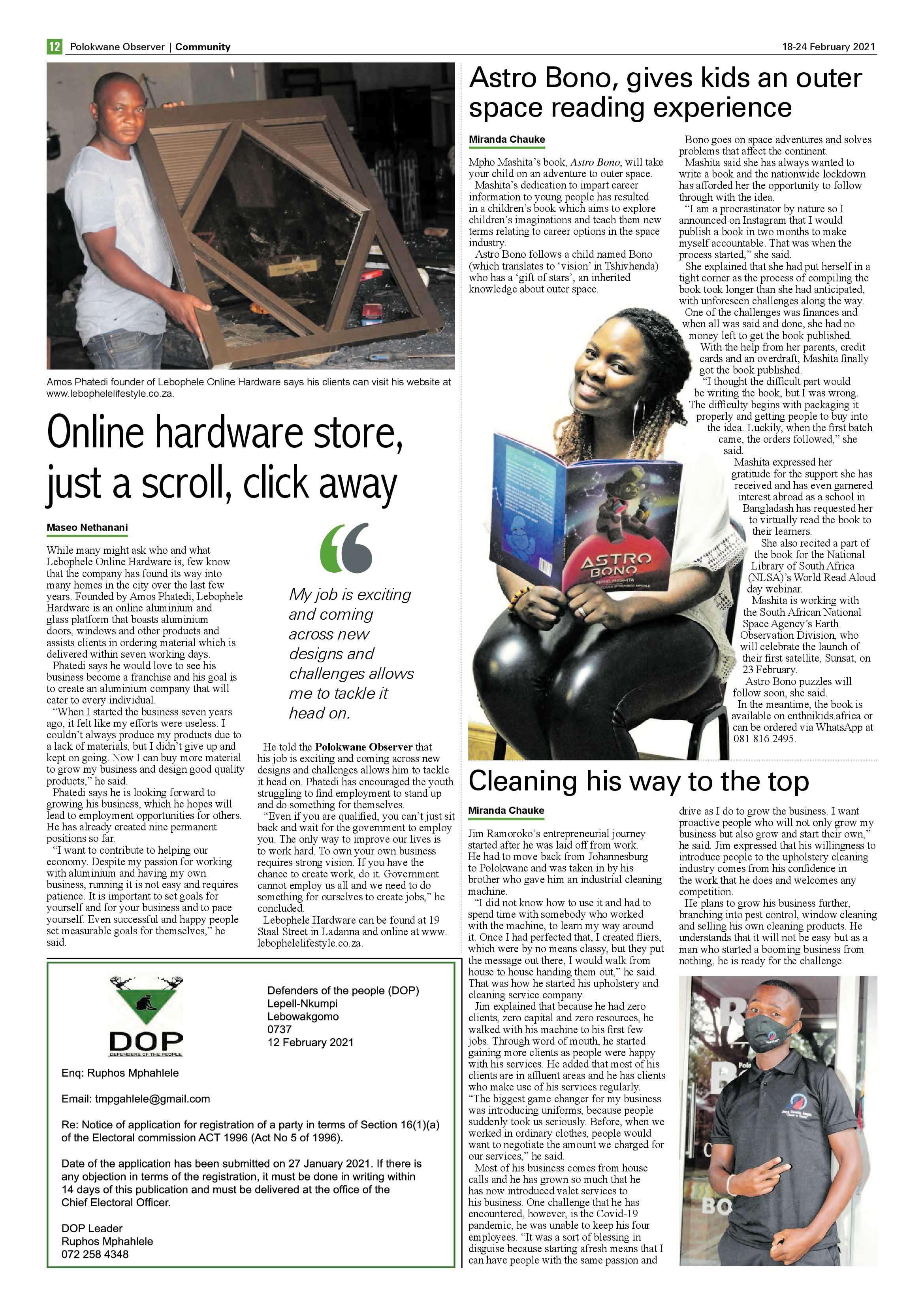 Polokwane Observer 18 February 2021 page 12
