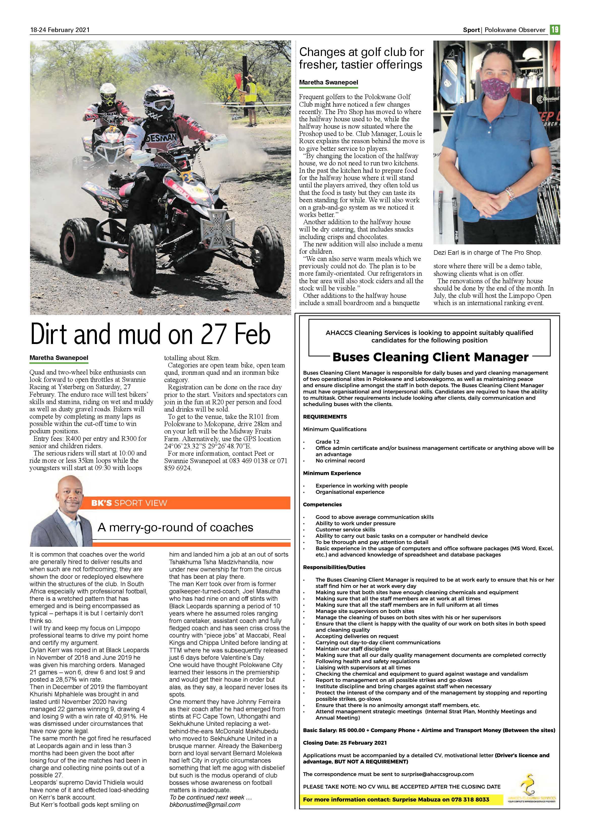Polokwane Observer 18 February 2021 page 19