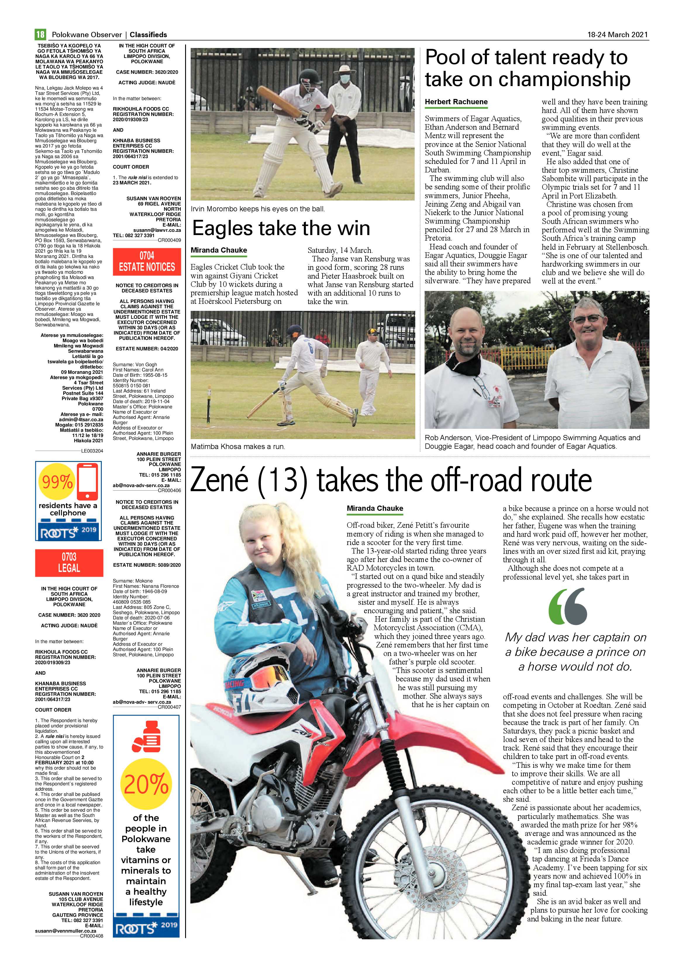 Polokwane Observer 18 March 2021 page 18