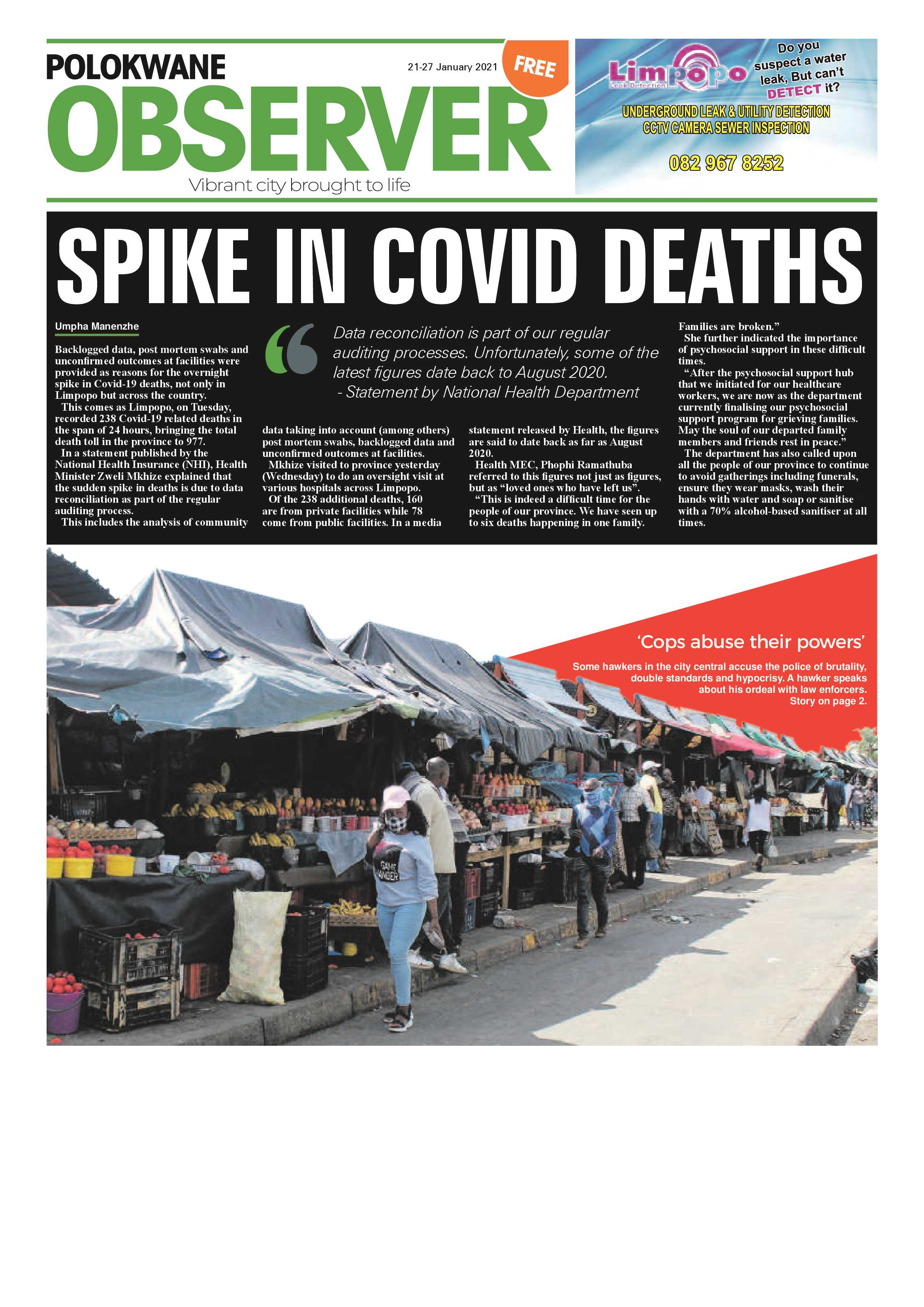 Polokwane Observer 21 January 2021 page 1
