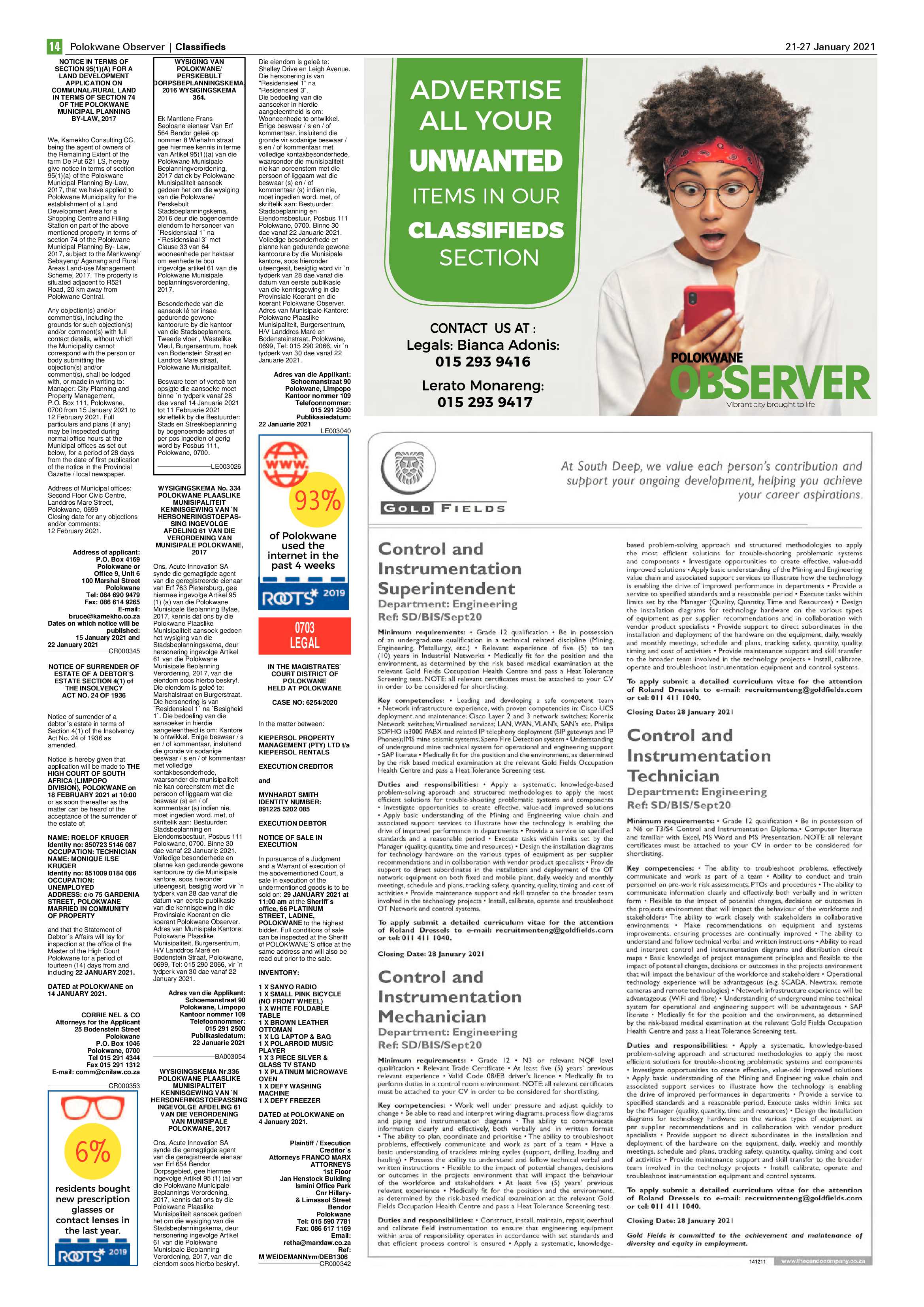Polokwane Observer 21 January 2021 page 14