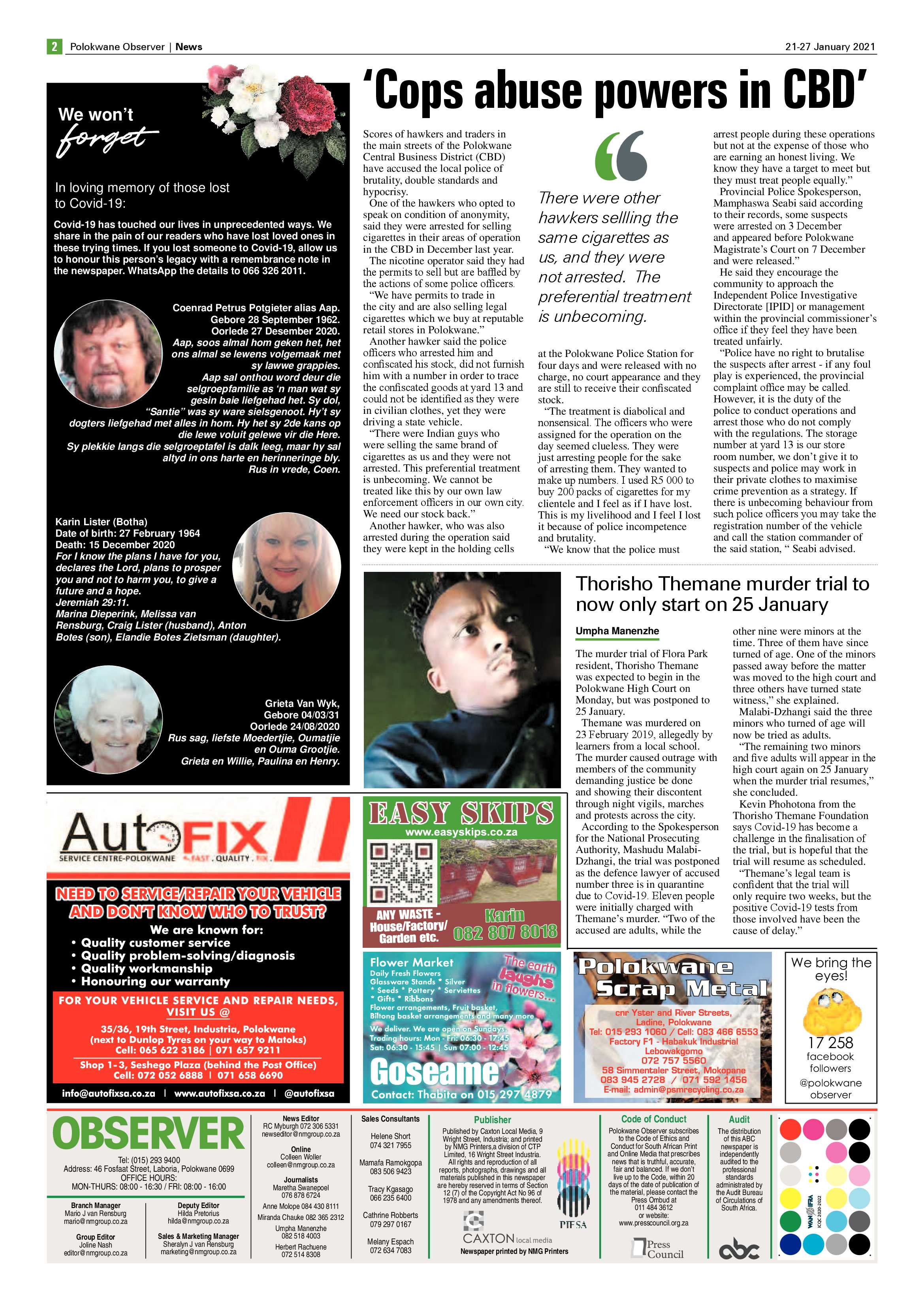 Polokwane Observer 21 January 2021 page 2