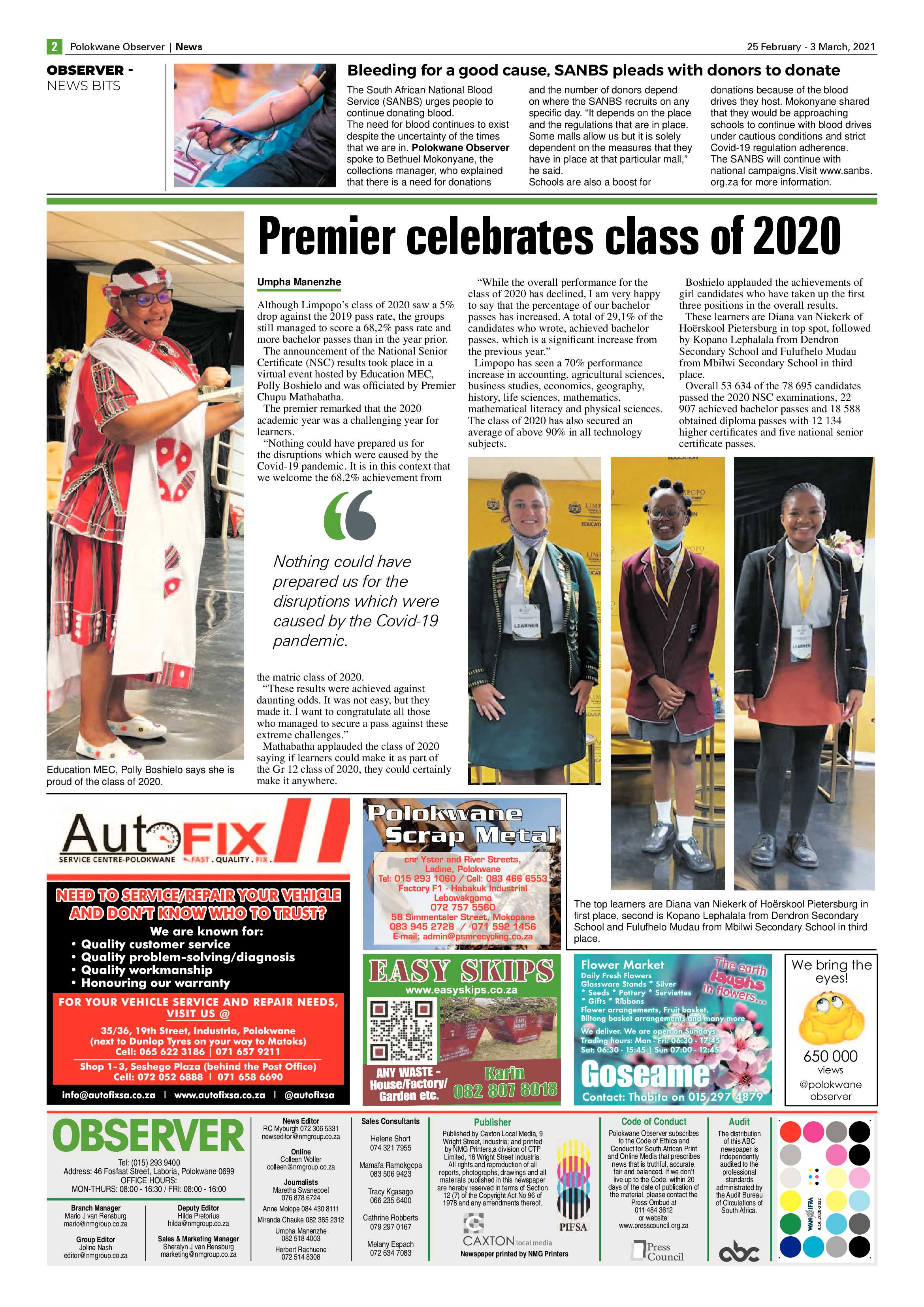 Polokwane Observer 25 February 2021 page 2