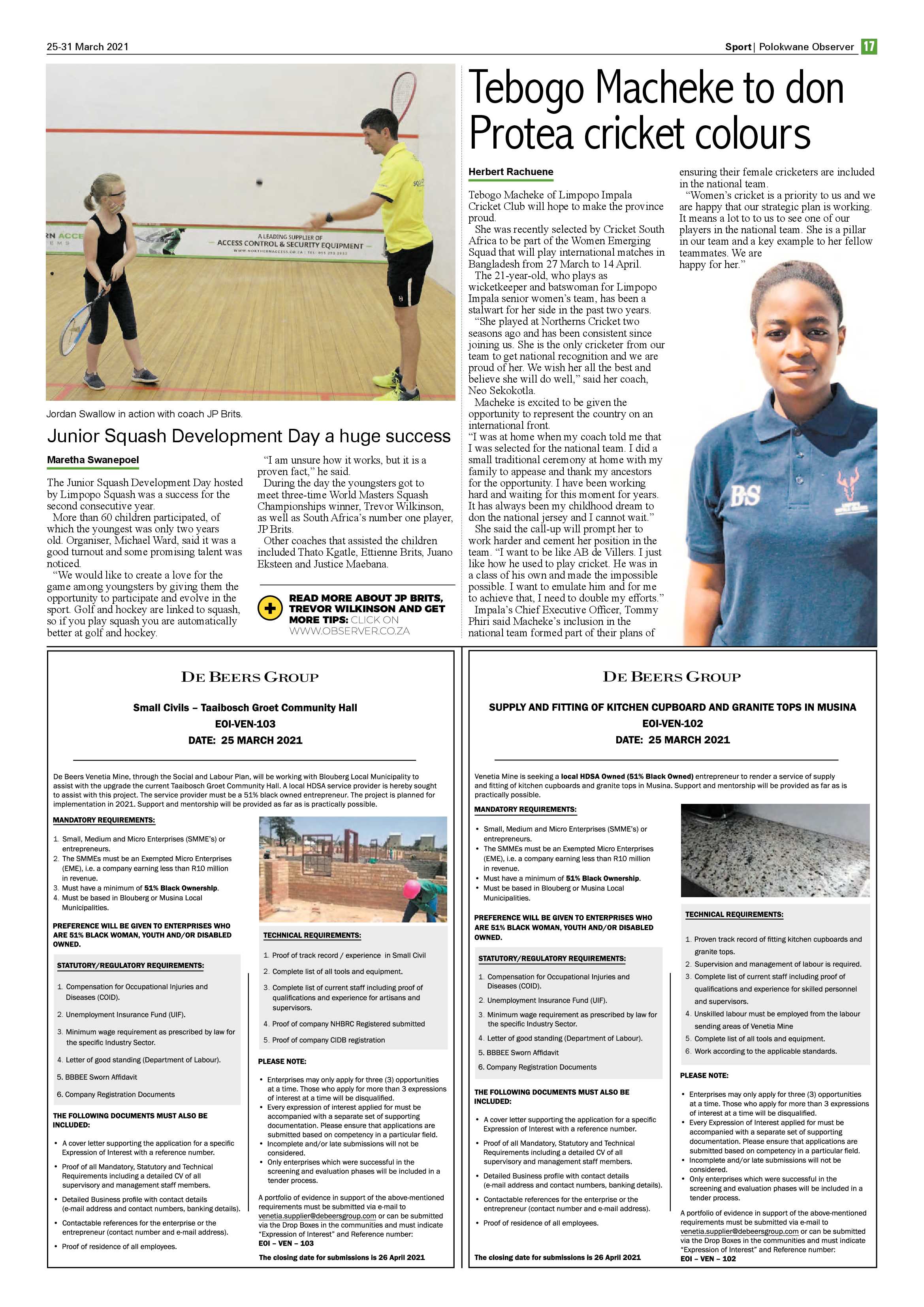 Polokwane Observer 25 March 2021 page 17