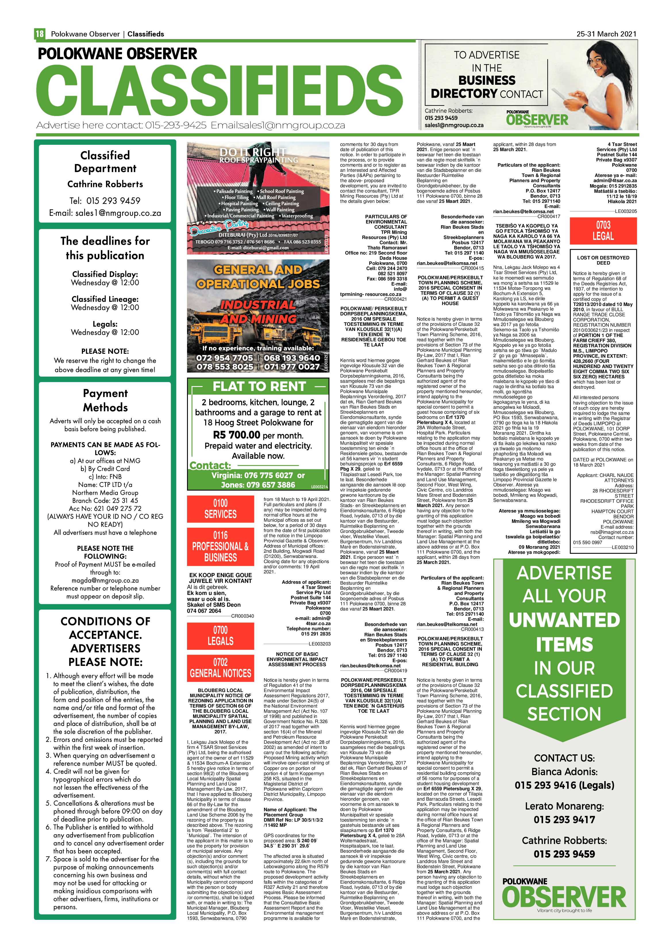 Polokwane Observer 25 March 2021 page 18