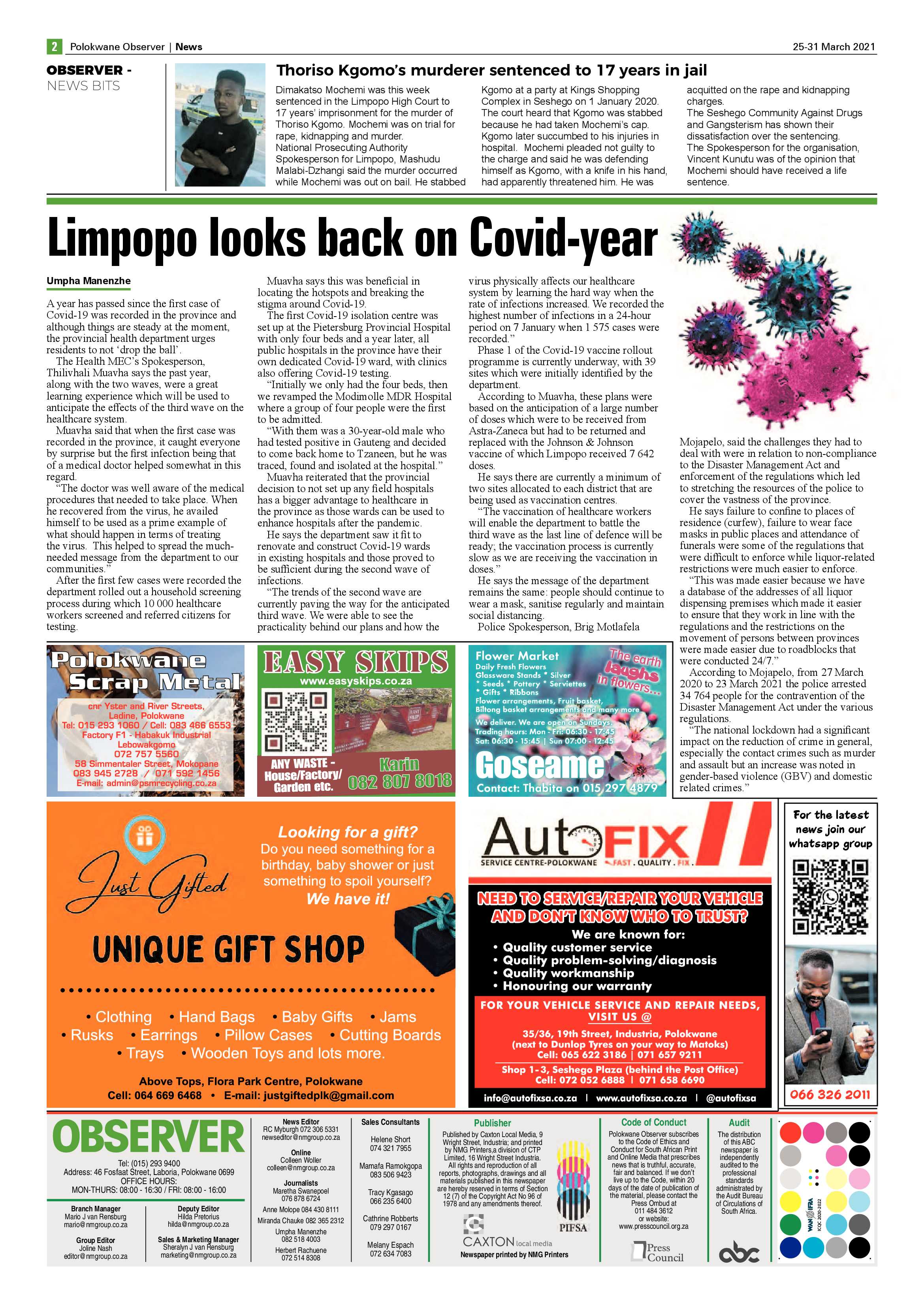 Polokwane Observer 25 March 2021 page 2