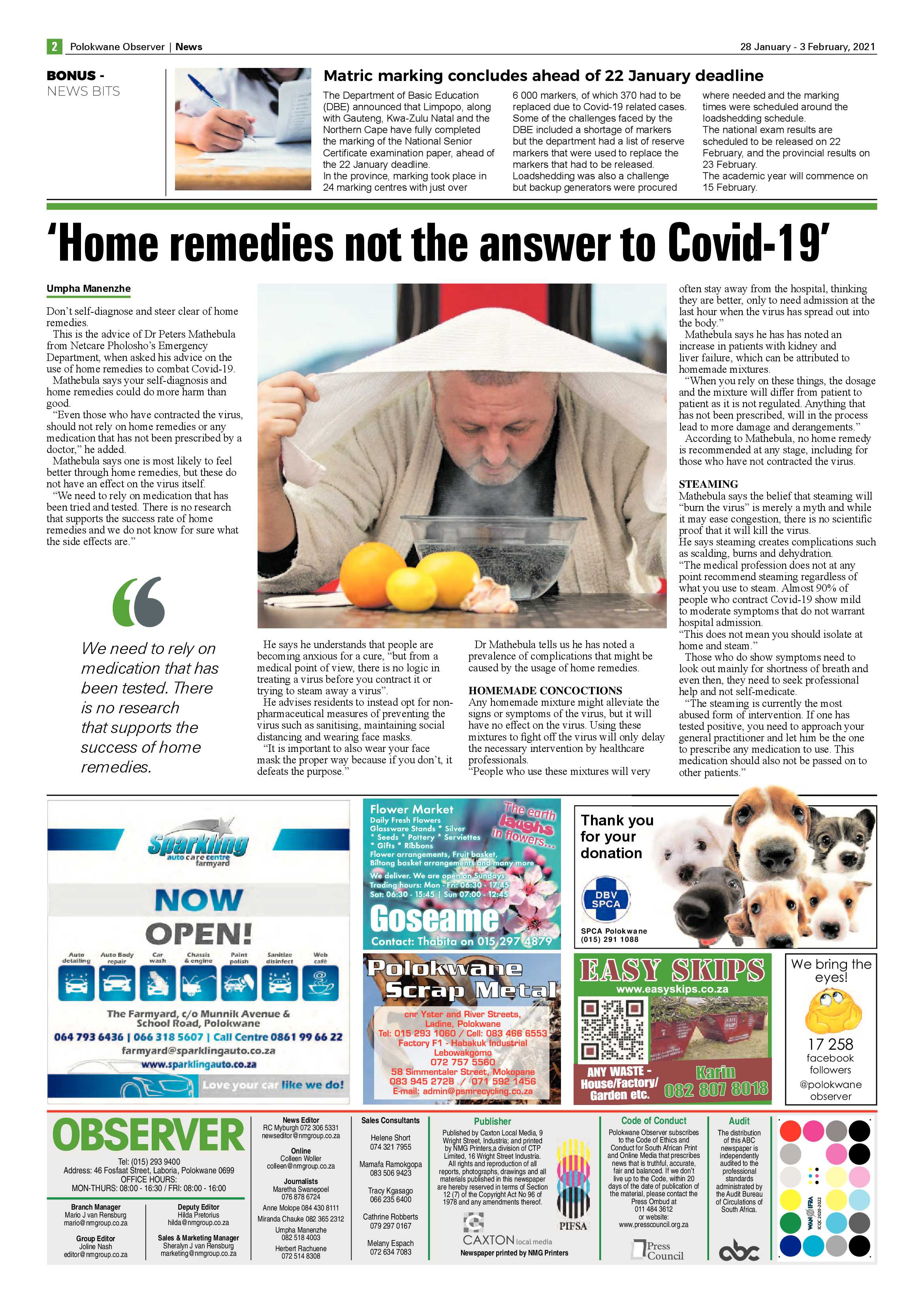 Polokwane Observer 28 January 2021 page 2