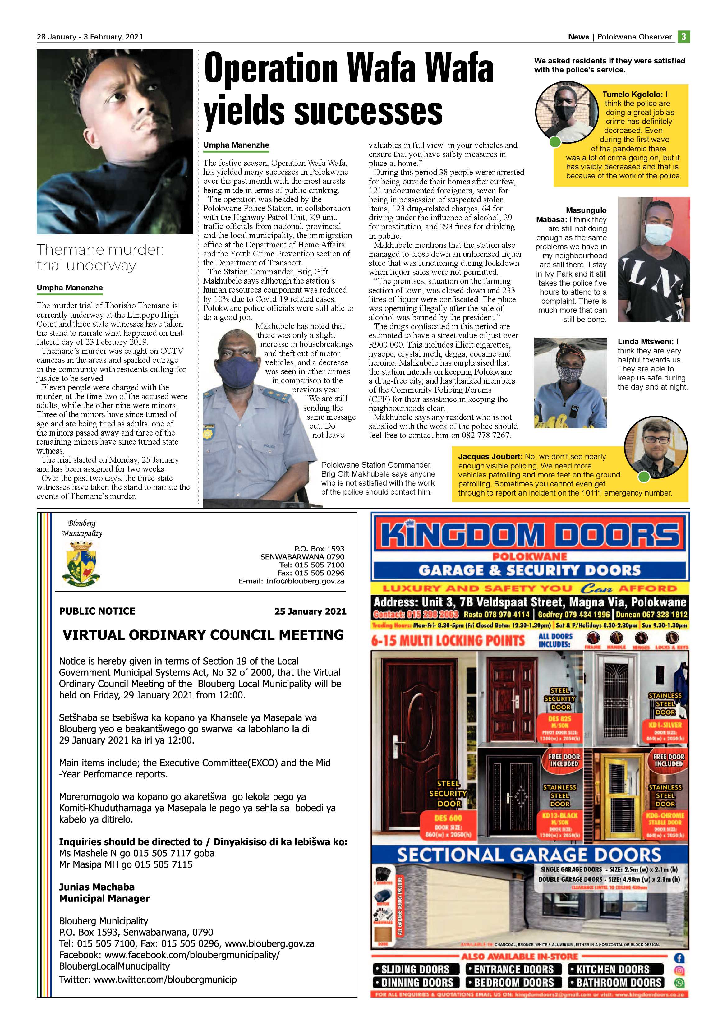 Polokwane Observer 28 January 2021 page 3