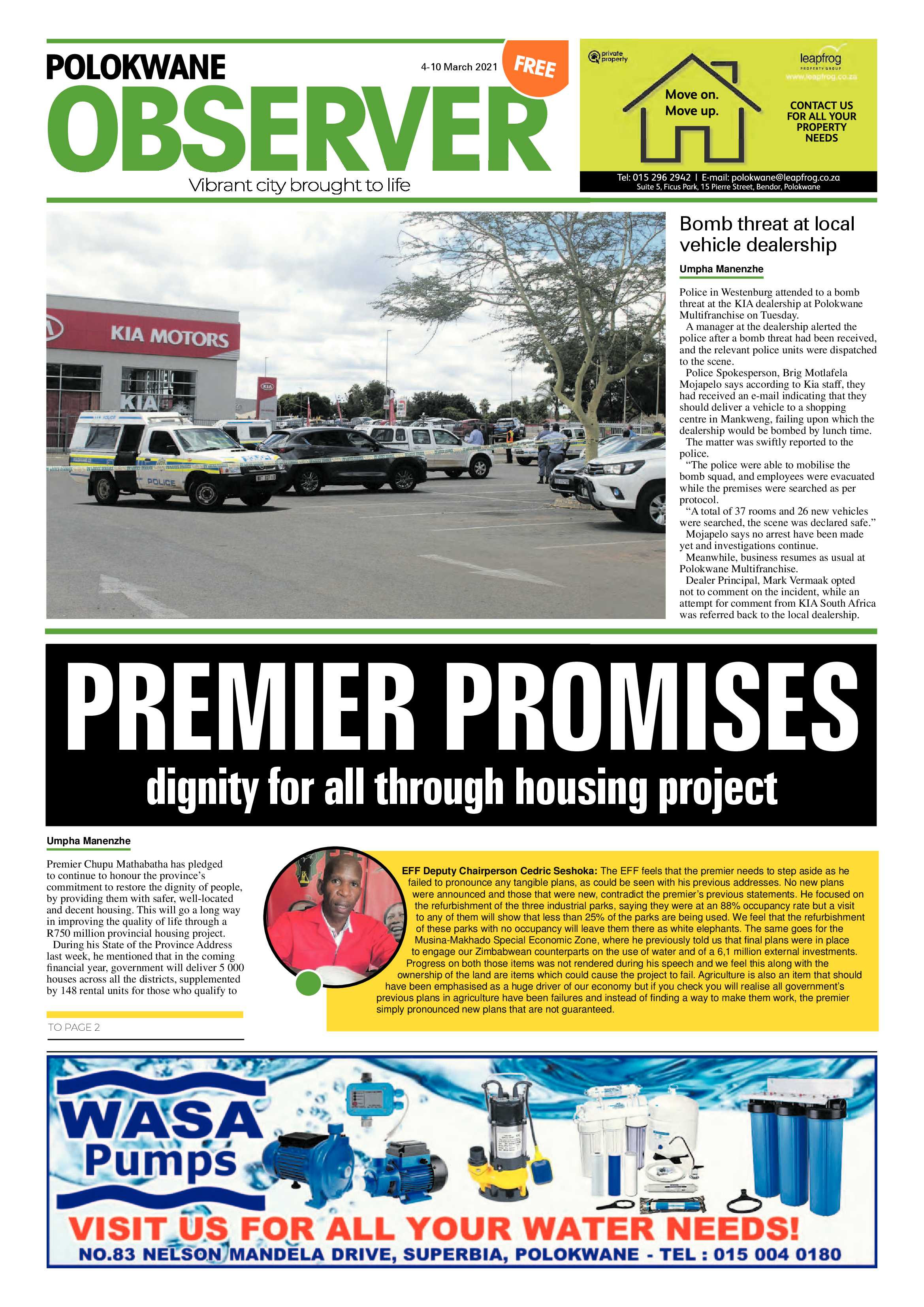 Polokwane Observer 4 March 2021 page 1