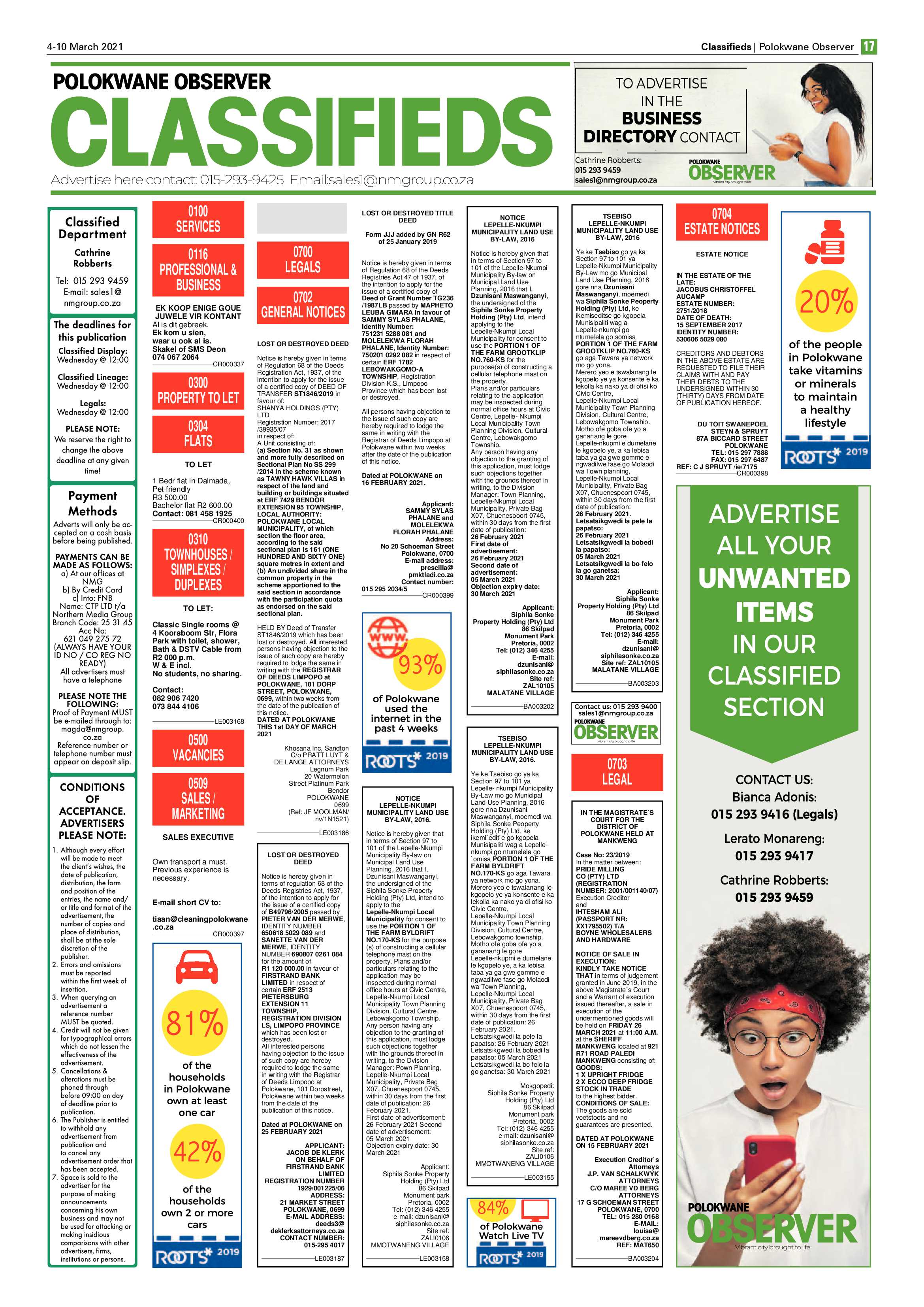 Polokwane Observer 4 March 2021 page 17