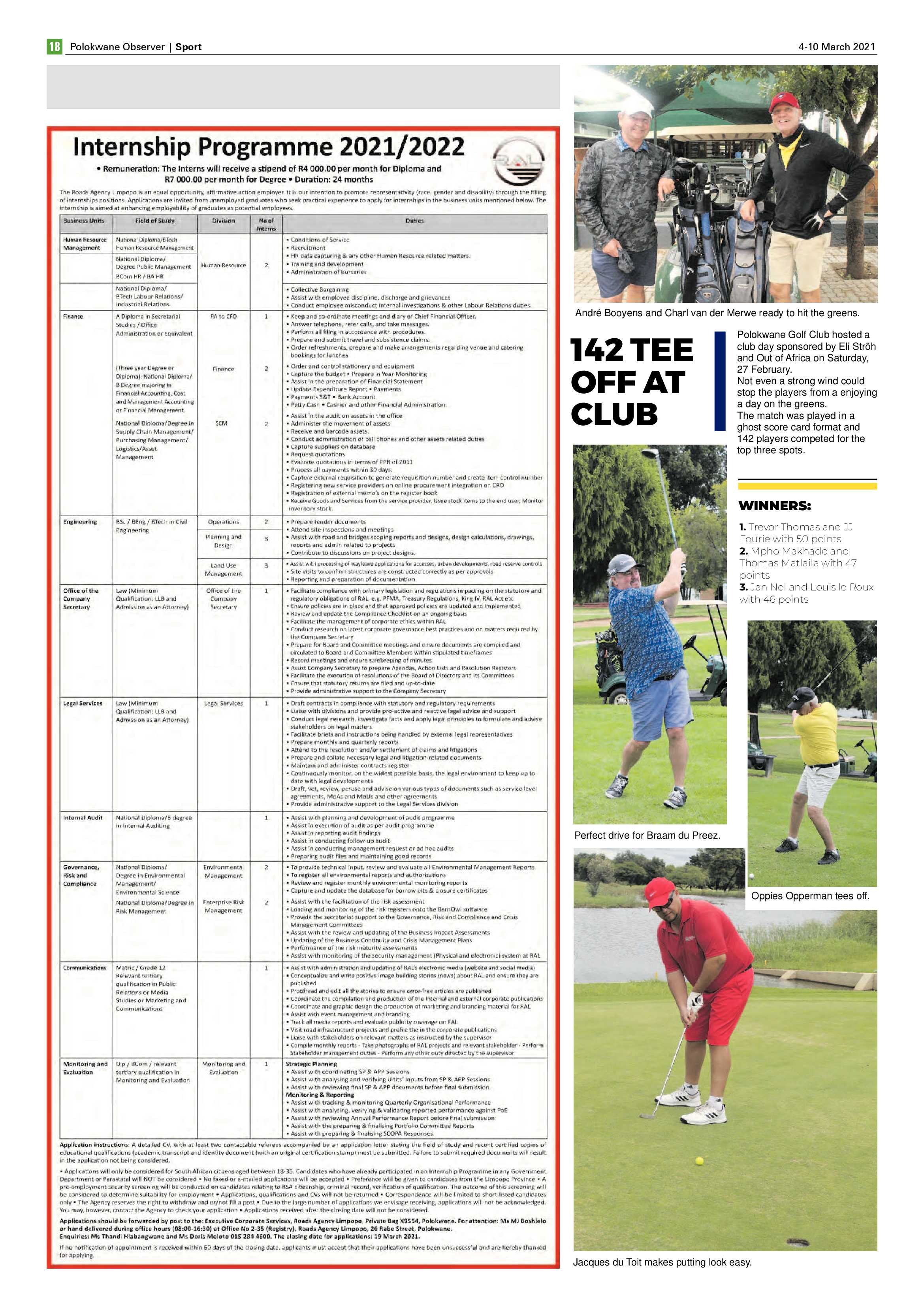 Polokwane Observer 4 March 2021 page 18