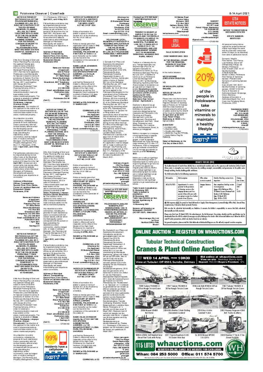 Polokwane Observer 8 April 2021 page 10