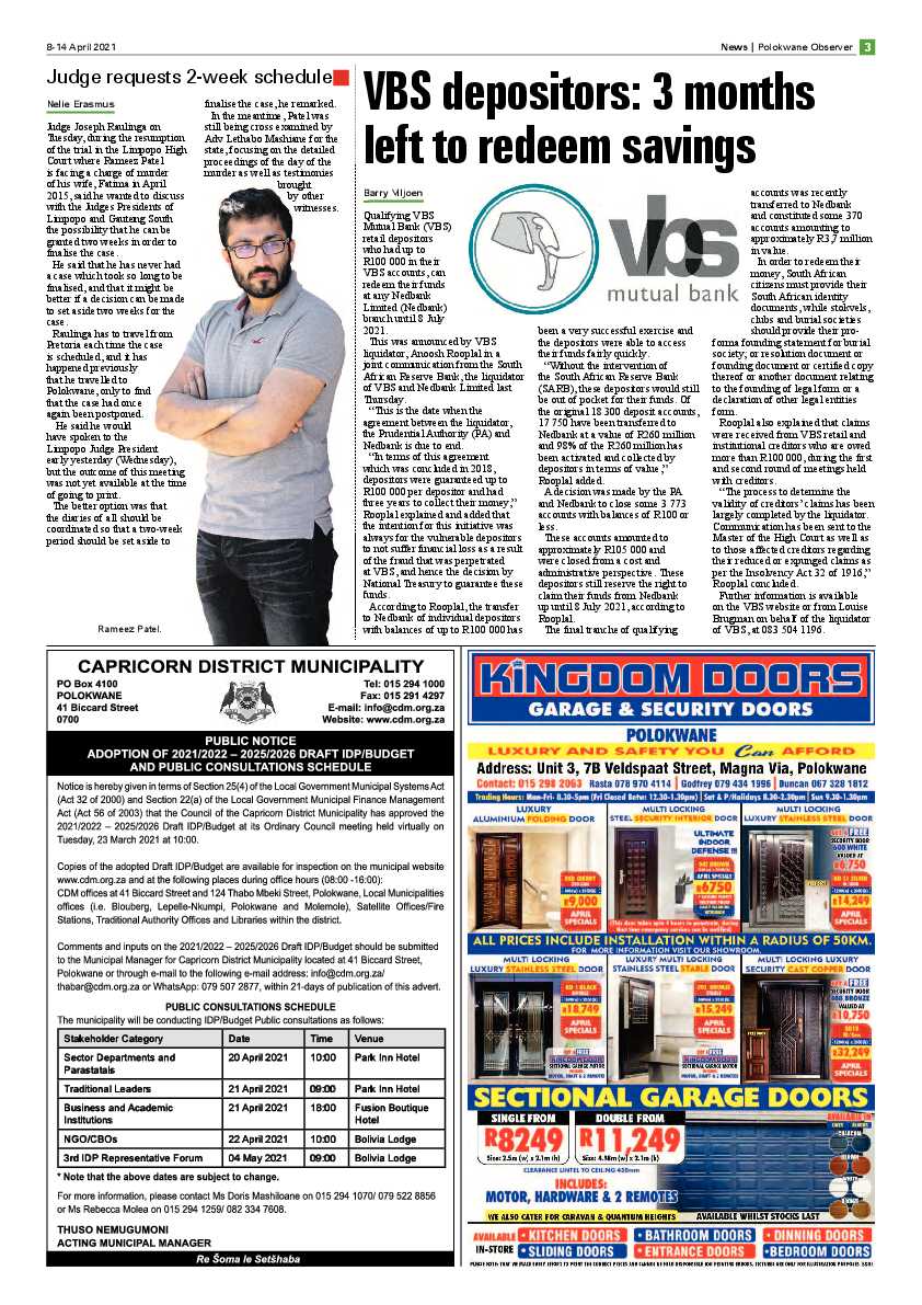 Polokwane Observer 8 April 2021 page 3