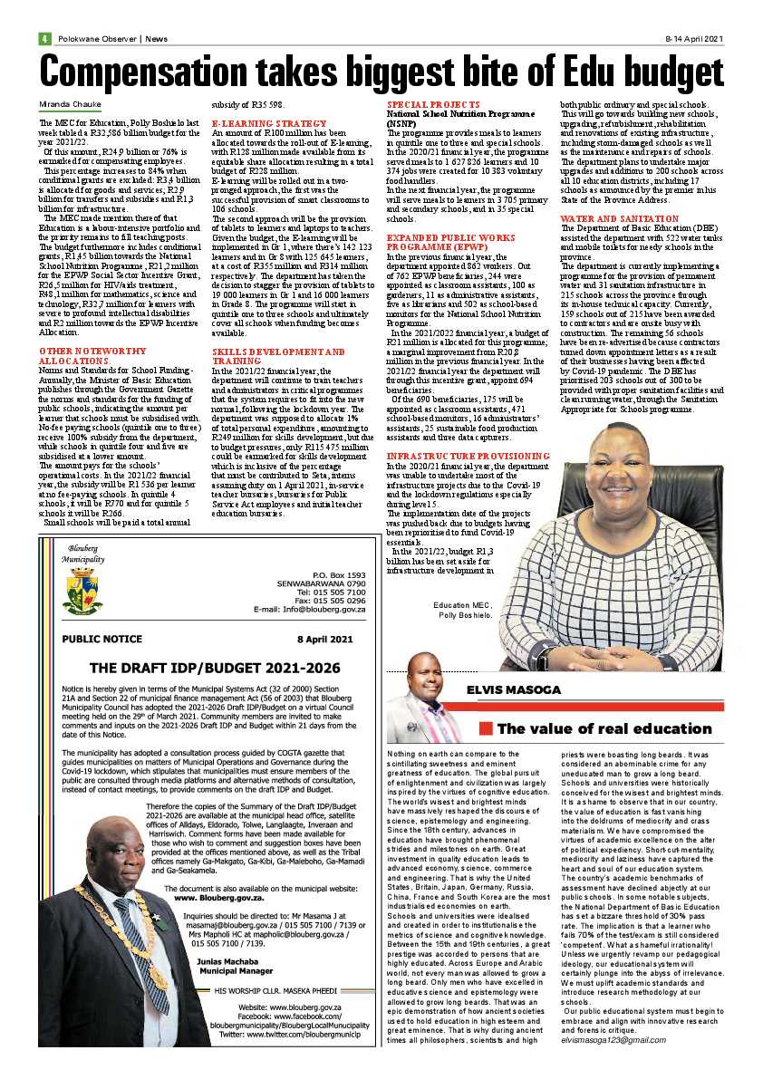 Polokwane Observer 8 April 2021 page 4