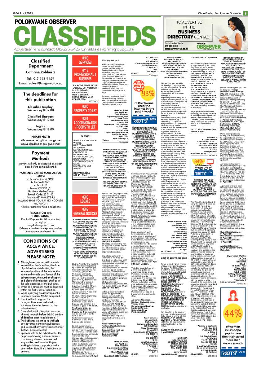 Polokwane Observer 8 April 2021 page 9